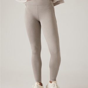 Athleta Delancy skyline tights size L in Herringbone Grey.